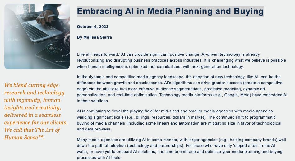 Embracing AI in Media Planning and Buying